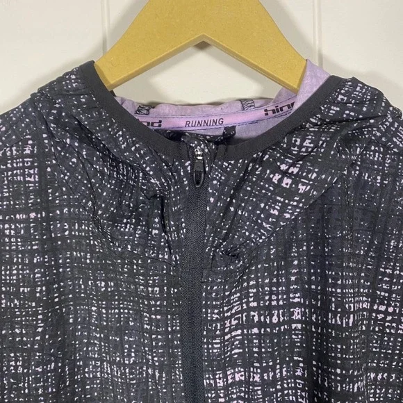NWT Hind Ladies Running Jacket Black Purple Full Zip Hooded Women's Large - Picture 4 of 13